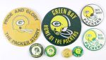 1960s Assorted Green Bay Packers Celluloid Pinback Button Collection (8) “Collection of Paul Muchinsky” 