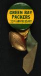 1946 25th Anniversary Marquee Green Bay Packers 1 ¼” Celluloid Pinback Button W/ Ribbon & Football Charm (Paul Muchinsky Collection) “Possibly Only Known Example”