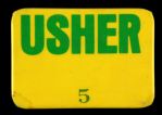1960s Green Bay Packers Lambeau Field Usher (5) 1 ½ x 2 ½ Square Celluloid Pinback Button (Paul Muchinsky Collection)
