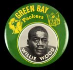 1965-67 circa EXTREMELY RARE Asco Willie Wood Green Bay Packers 3 ½” Celluloid Player Photo Pinback Button (Provenance from the Paul Muchinsky Collection)