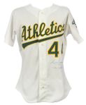 1989 Reggie Jackson Oakland As Signed Team Issued Post Career Jersey (MEARS LOA & PSA/DNA)