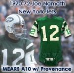 1970-73 Joe Namath New York Jets Home Game Worn Jersey w/ Exceptional Provenance (MEARS A10) Possibly His Last Durene Jersey!!