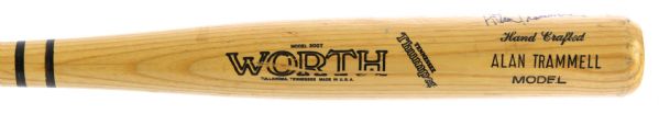 1983-88 Alan Trammell Detroit Tigers Signed Worth Professional Model Game Used Bat (MEARS LOA/JSA)