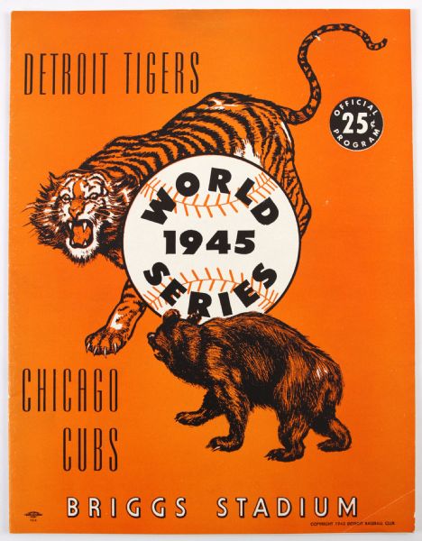 1945 Detroit Tigers vs. Chicago Cubs World Series Program (Briggs Stadium Version)