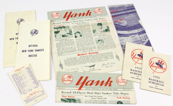 1950s New York Yankees Ephemera Lot – Letters, schedules (8) 