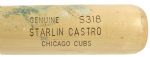 2011 Starlin Castro Chicago Cubs Louisville Slugger Professional Model Game Used Maple Bat (MEARS LOA)