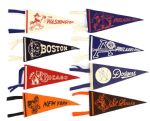 1950-50s Major League Baseball 9” Mini Pennant W / Tassles Collection (8)