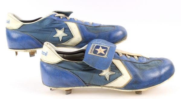 1987-89 circa Andre Dawson Chicago Cubs Signed Game Worn Converse Cleats (MEARS LOA/JSA)