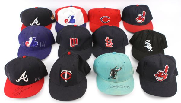 1960s-2000s Game Worn Cap Collection - Lot of 12 w/ Johan Santana, Montreal Expos & More (MEARS LOA)