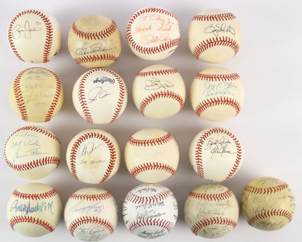 1950s-2000s Signed Baseball Collection - Lot of 17 w/ Joe Morgan, Pete Rose, Cecil Cooper, Gorman Thomas & More (MEARS LOA)