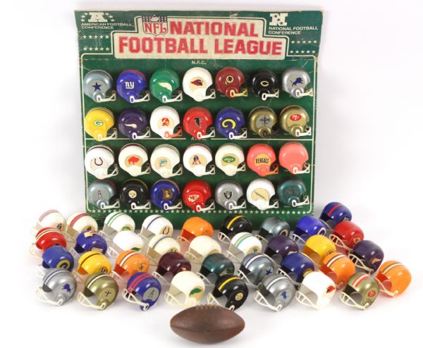1980s NFL Gumball Machine Helmet Collection W/ Display Card (65+)