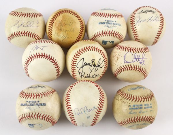 1990-2006 Game Used Major League Baseball Collection - Lot of 12 w/ Mark Teixeira HR Baseball  (MEARS LOA)