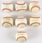 1957 Milwaukee Braves Signed Baseball Collection - Lot of 7 w/ Warren Spahn, Eddie Mathews, Del Crandall & More *JSA*