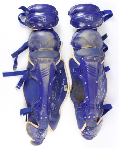 2009 Geovany Soto Chicago Cubs Signed Game Worn Catchers Equipment - Lot of 3 w/ Shin Guards & Chest Protector (MEARS LOA/JSA)