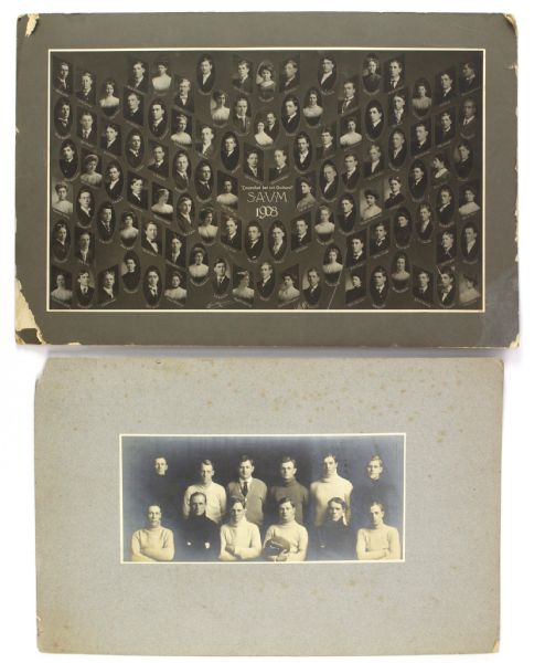 1940-70s Memorabilia Collection w/ Silver Tray, College Pennant, Store Display, Mini Bat & More