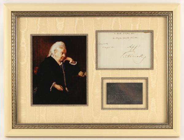 1867 Queen Victoria Signed 19" x 24" Framed Display (PSA/DNA)