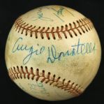 1973 Umpire Signed ONL Feeney Oakland A's New York Mets World Series Shea Stadium Game Used Baseball (MEARS LOA/JSA)