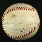 1959 (October 1) Luis Aparicio Zack Taylor Chicago White Sox Signed OAL Cronin Comiskey Park World Series Game Used Baseball (MEARS LOA/JSA) 