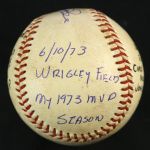 1973 (June 10) Pete Rose Cincinnati Reds Single Signed ONL Feeney Wrigley Field Game Used Baseball (MEARS LOA/JSA)