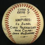 1973 (June 10) Pete Rose Cincinnati Reds Single Signed ONL Feeney Wrigley Field Game Used Baseball (MEARS LOA/JSA)