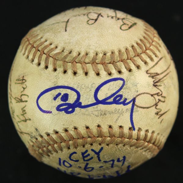 1974 (October 6) Ron Cey Los Angeles Dodgers Signed ONL Feeney NLCS Game Used Home Run Baseball (MEARS LOA/JSA)