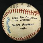1990 (August 31) Ken Griffey Jr. Ken Griffey Sr. Signed OAL Brown Game Used Baseball (MEARS LOA/JSA) Griffey Jr. Single from 1st Father/Son Game 