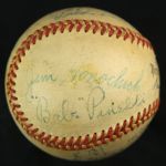 1952 Umpire Signed ONL Giles New York Yankees Brooklyn Dodgers Ebbets Field World Series Game Used Baseball (MEARS/JSA LOA)