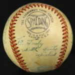 1952 Umpire Signed ONL Giles New York Yankees Brooklyn Dodgers Ebbets Field World Series Game Used Baseball (MEARS/JSA LOA)