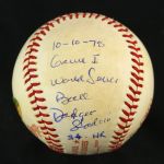 1978 (October 10) Reggie Jackson New York Yankees Single Signed OWS Kuhn Dodger Stadium World Series Home Run Game Used Ball (MEARS LOA/JSA)