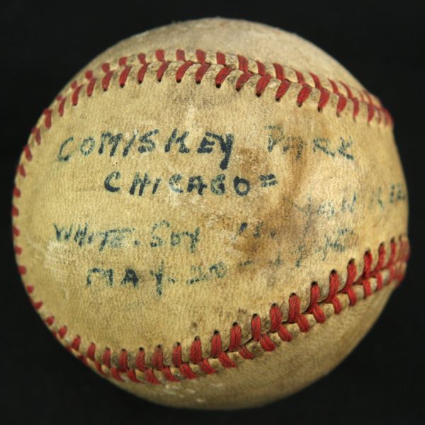 1948 (May 20) Chicago White Sox New York Yankees Comiskey Park Game Used Baseball (MEARS LOA)