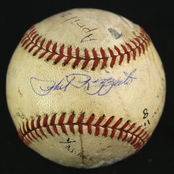 1941 (April 16) Phil Rizzuto New York Yankees Signed OAL Harridge Yankee Stadium Game Used Baseball (MEARS LOA/JSA)