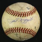 1941 (April 16) Phil Rizzuto New York Yankees Signed OAL Harridge Yankee Stadium Game Used Baseball (MEARS LOA/JSA)