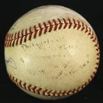 1941 (April 16) Phil Rizzuto New York Yankees Signed OAL Harridge Yankee Stadium Game Used Baseball (MEARS LOA/JSA)