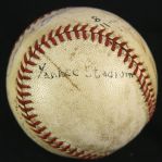 1941 (April 16) Phil Rizzuto New York Yankees Signed OAL Harridge Yankee Stadium Game Used Baseball (MEARS LOA/JSA)