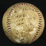 1920 (June 12) Cleveland Indians New York Yankees Dunn Field OAL Johnson Game Used Baseball (MEARS LOA)