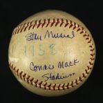 1958 (June 29) Stan Musial St. Louis Cardinals Single Signed ONL Giles Connie Mack Stadium Game Used Baseball (MEARS LOA/JSA)