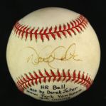 1998 (April 17) Derek Jeter New York Yankees Single Signed OAL Budig Tiger Stadium Game Used Home Run Baseball (MEARS LOA/JSA)