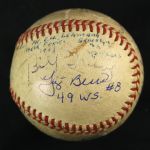 1949 New York Yankees Brooklyn Dodgers Multi Signed OAL Harridge Yankee Stadium World Series Game Used Baseball w/ Yogi Berra, Cal Hubbard & More (MEARS LOA/JSA)