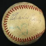 1949 New York Yankees Brooklyn Dodgers Multi Signed OAL Harridge Yankee Stadium World Series Game Used Baseball w/ Yogi Berra, Cal Hubbard & More (MEARS LOA/JSA)