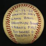 1955 (April 13) Duke Snider Brooklyn Dodgers Single Signed ONL Giles Ebbets Field Game Used Baseball (MEARS LOA/JSA)