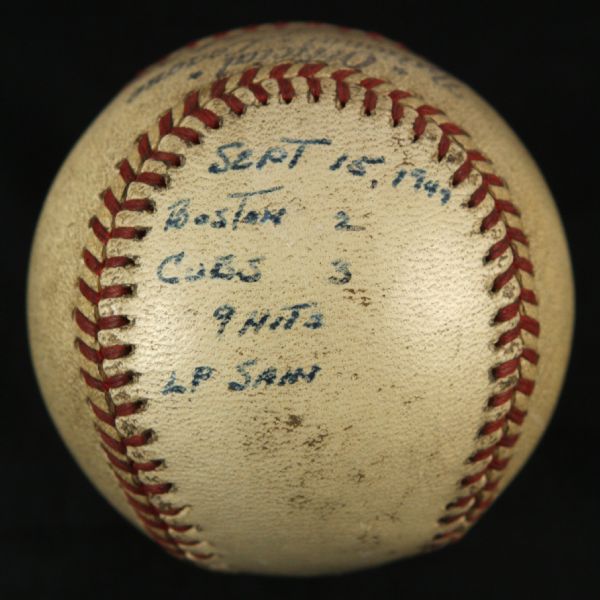1947 (September 15) Chicago Cubs Boston Braves Wrigley Field ONL Frick Game Used Baseball (MEARS LOA)