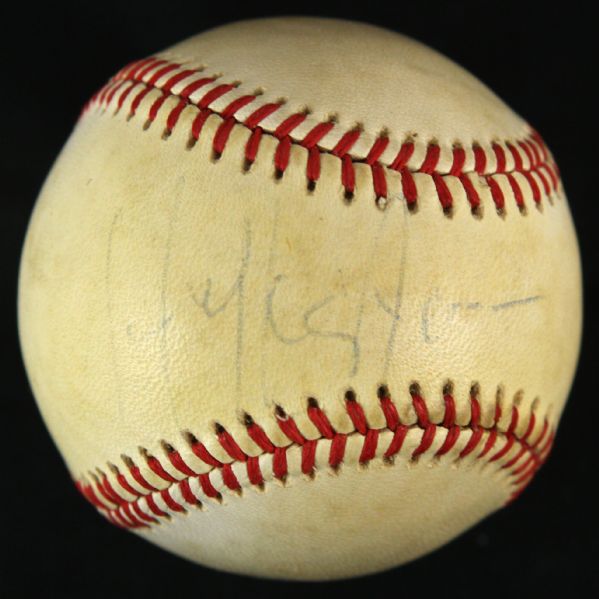 1985-89 Hulk Hogan World Wrestling Heavyweight Champion Single Signed OAL Brown Baseball (JSA)