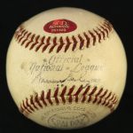 1952-57 circa Game Used ONL Giles Baseball (MEARS LOA)