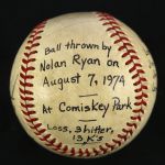 1974 (August 7) Nolan Ryan California Angels Single Signed OAL Cronin White Sox Park Game Used Baseball (MEARS LOA/JSA)