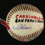 1965 (September 29) Bob Gibson St. Louis Cardinals Single Signed ONL Giles Candlestick Park Game Used Victory Baseball (MEARS LOA/JSA) 