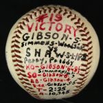 1965 (September 29) Bob Gibson St. Louis Cardinals Single Signed ONL Giles Candlestick Park Game Used Victory Baseball (MEARS LOA/JSA) 