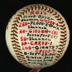 1965 (September 29) Bob Gibson St. Louis Cardinals Single Signed ONL Giles Candlestick Park Game Used Victory Baseball (MEARS LOA/JSA) 