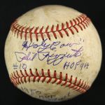 1950 Phil Rizzuto New York Yankees Single Signed OAL Harridge Yankee Stadium Game Used Baseball (MEARS LOA/JSA)