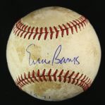 1971 Ernie Banks Chicago Cubs Dual Signed ONL Feeney Wrigley Field Game Used Baseball (MEARS LOA/JSA)