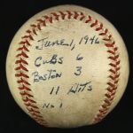 1946 (June 1) Chicago Cubs Boston Braves ONL Frick Wrigley Field Game Used Baseball (MEARS LOA)